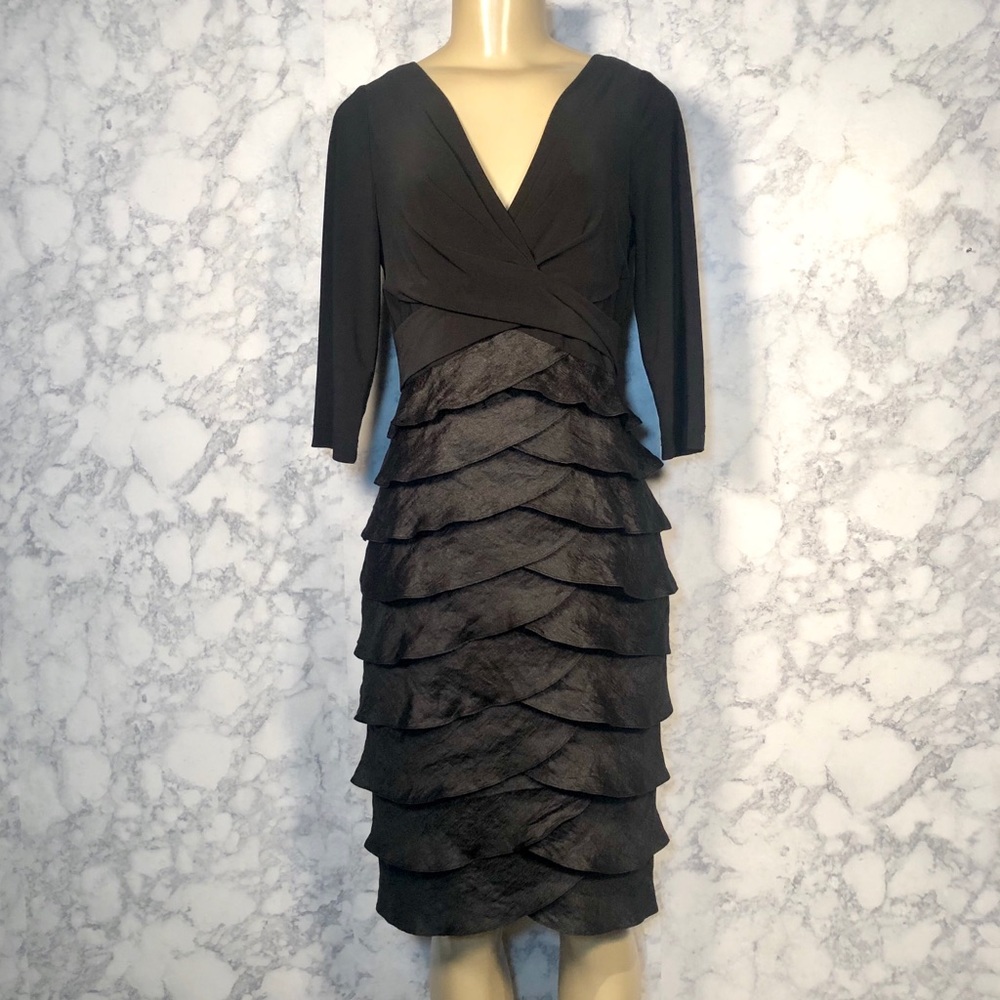 Adrianna Papell 8 Shutter Pleat Wrap Dress